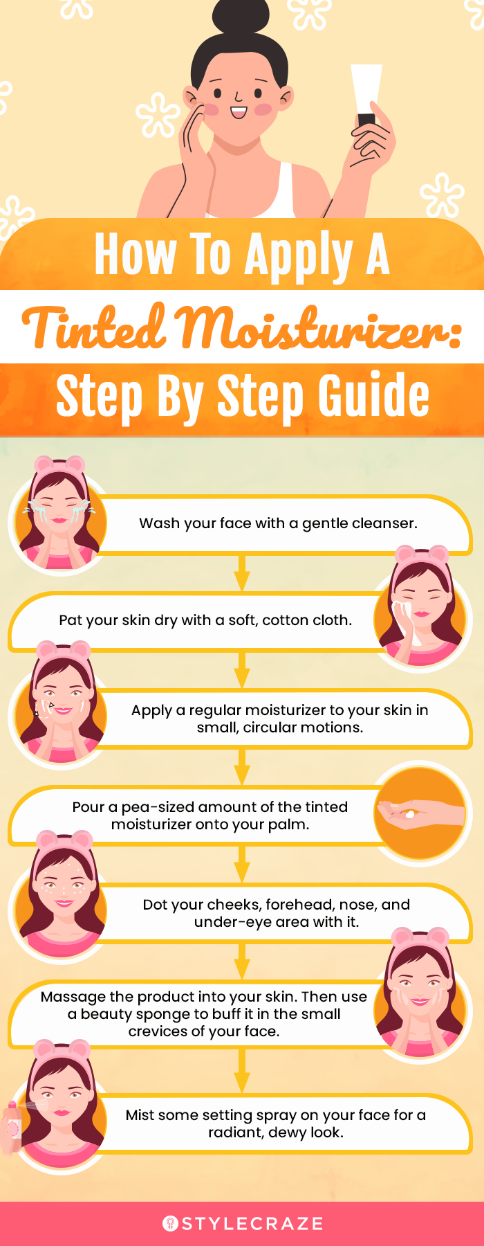 How To Apply A Tinted Moisturizer: Step By Step Guide (infographic)