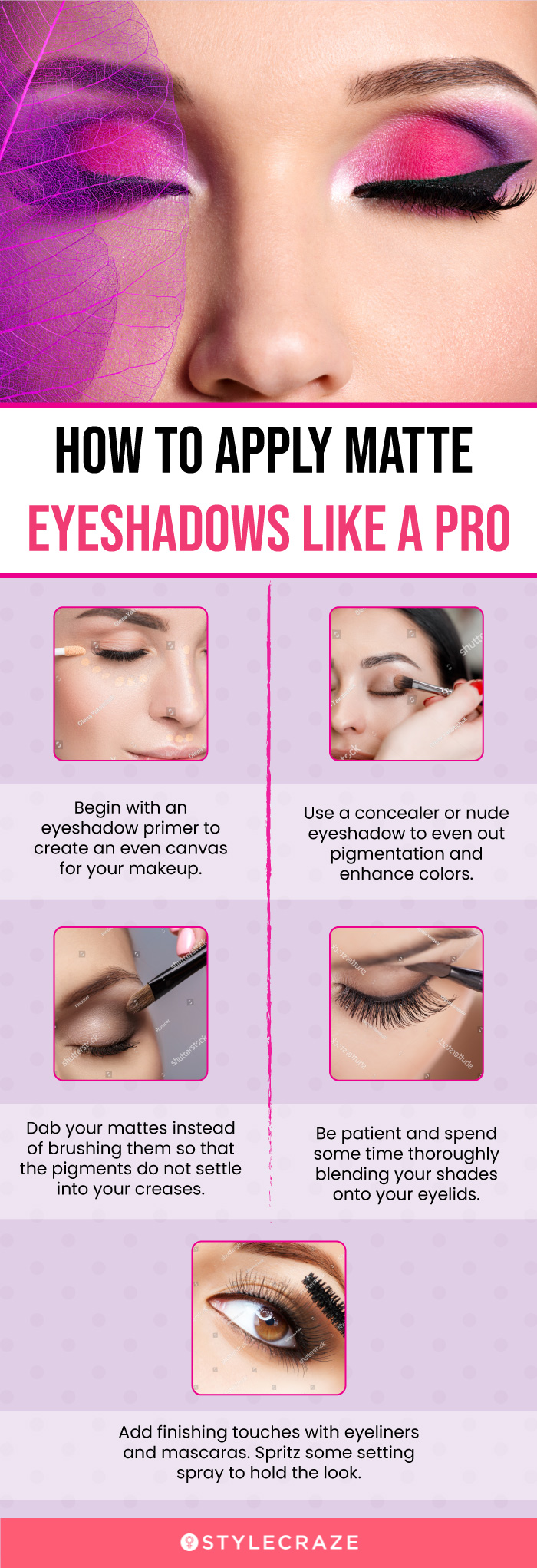 How To Apply Matte Eyeshadows Like A Pro (infographic)
