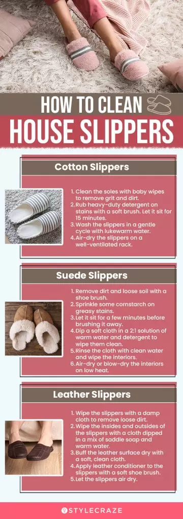 How To Clean House Slippers (infographic)