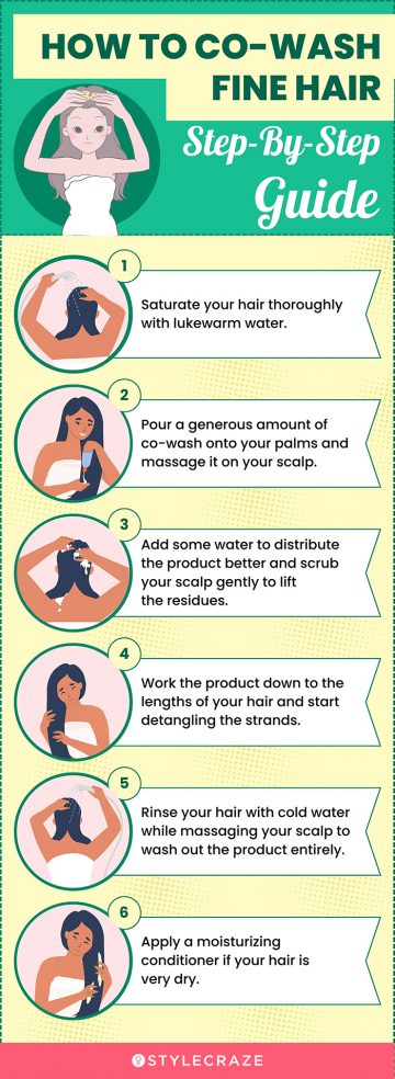 How To Co-Wash Fine Hair: Step-By-Step Guide (infographic)