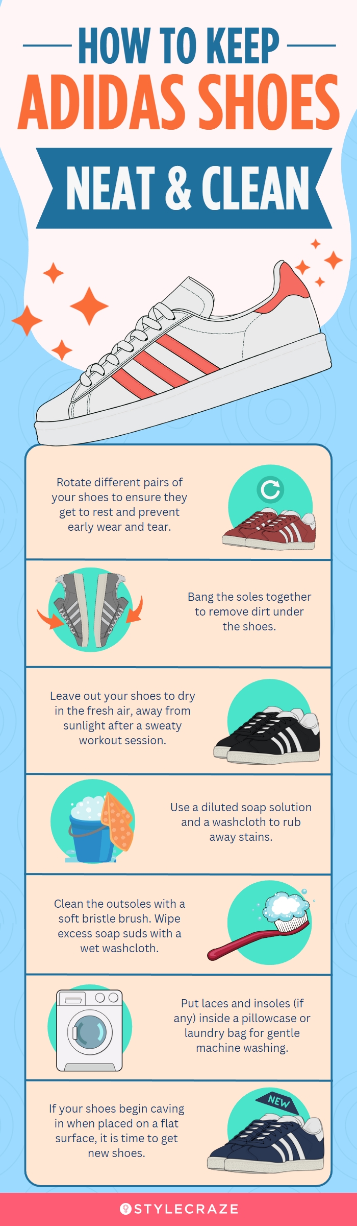 How To Keep Adidas Shoes Neat & Clean (infographic)