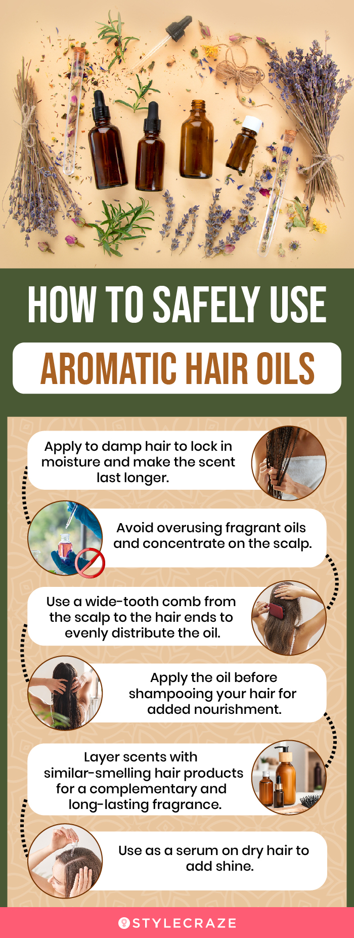 How To Safely Use Aromatic Hair Oils (infographic)