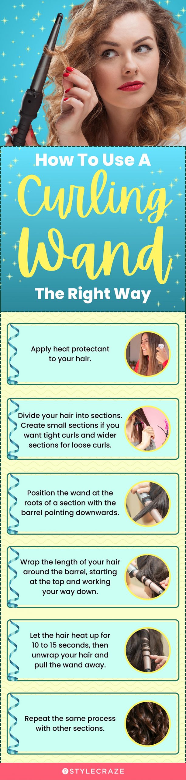 How To Use A Curling Wand The Right Way (infographic)