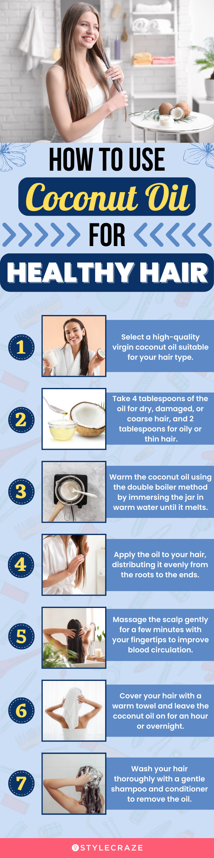  How To Use Coconut Oil For Healthy Hair (infographic)