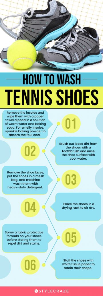 How To Wash Tennis Shoes (infographic)