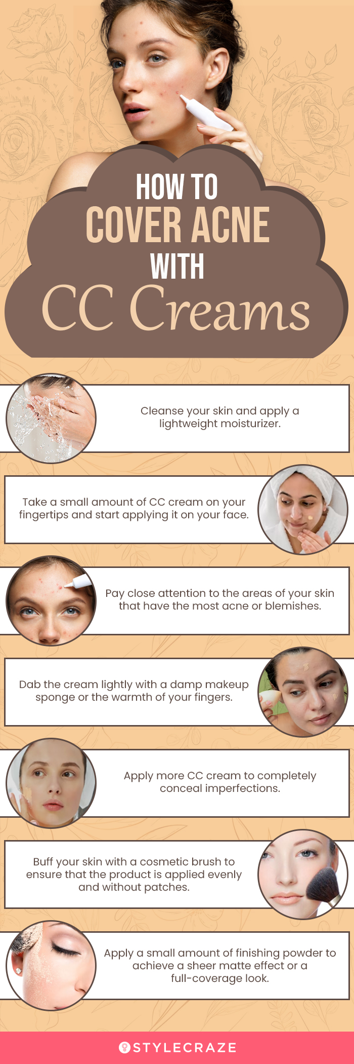 How to Cover Acne with CC Cream (infographic)