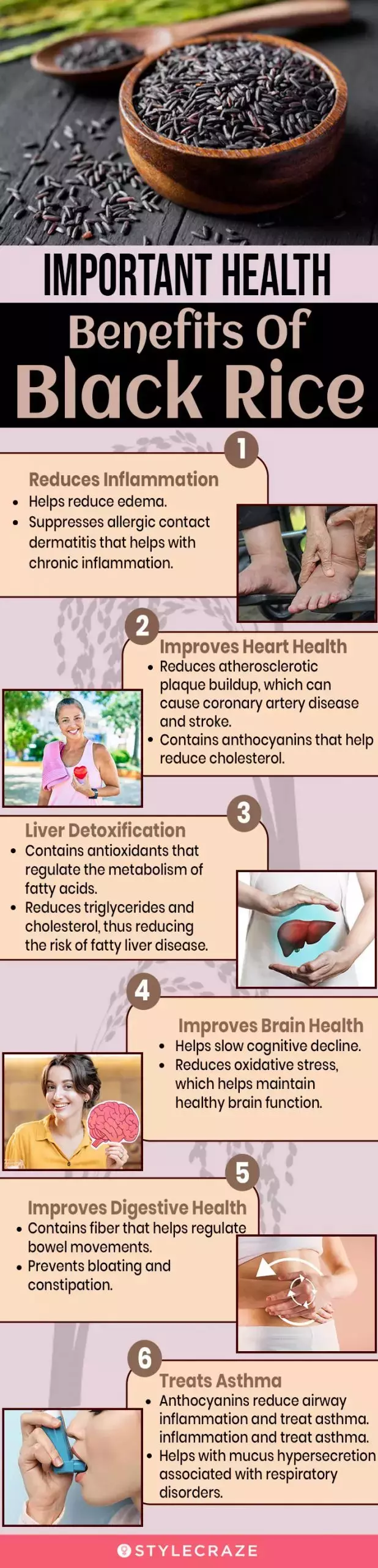 important health benefits of black rice (infographic)