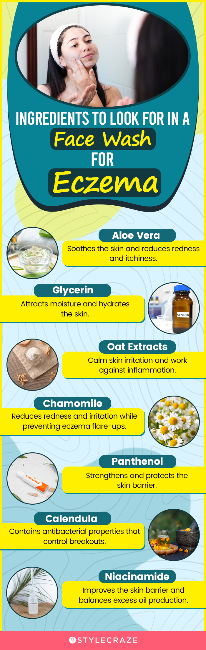 Ingredients To Look For In A Face Wash For Eczema (infographic)