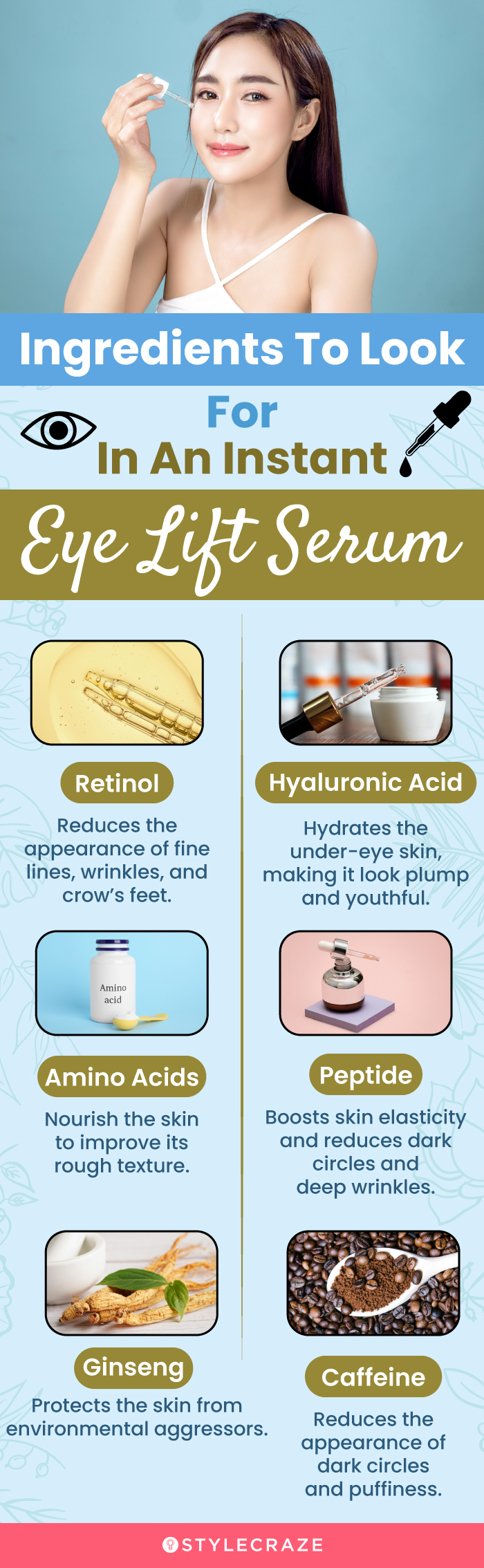 Ingredients To Look For In An Instant Eye Lift Serum (infographic)