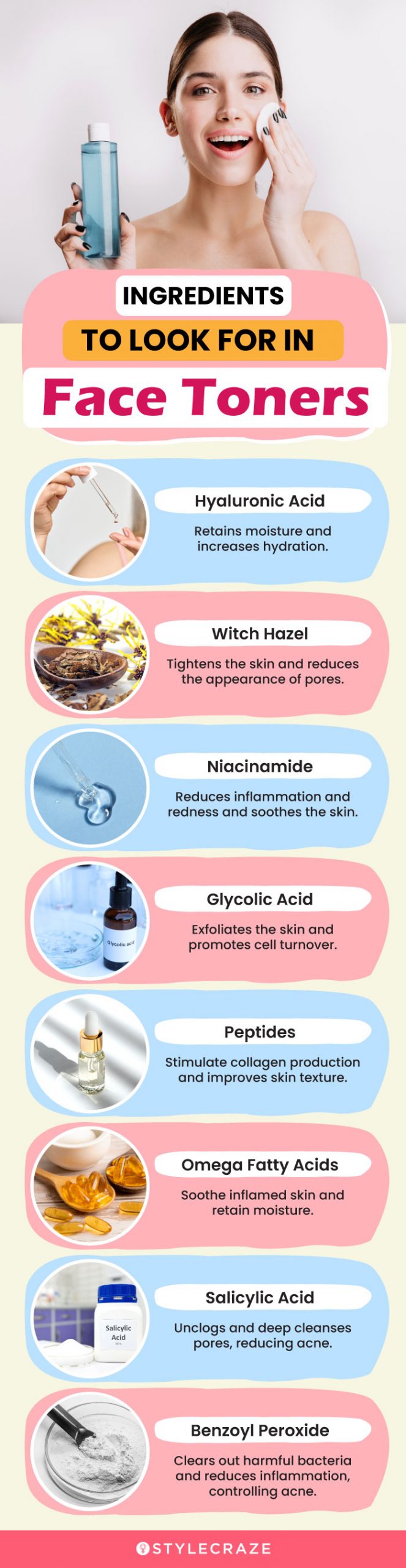 Face Toners: Ingredients To Look For & Avoid (infographic)