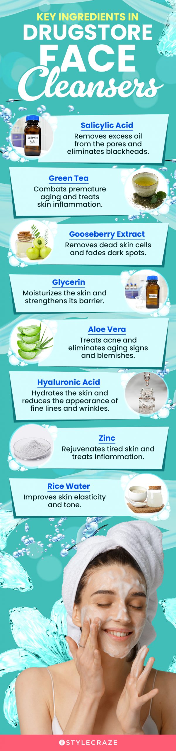 Key Ingredients In Drugstore Face Cleansers (infographic)