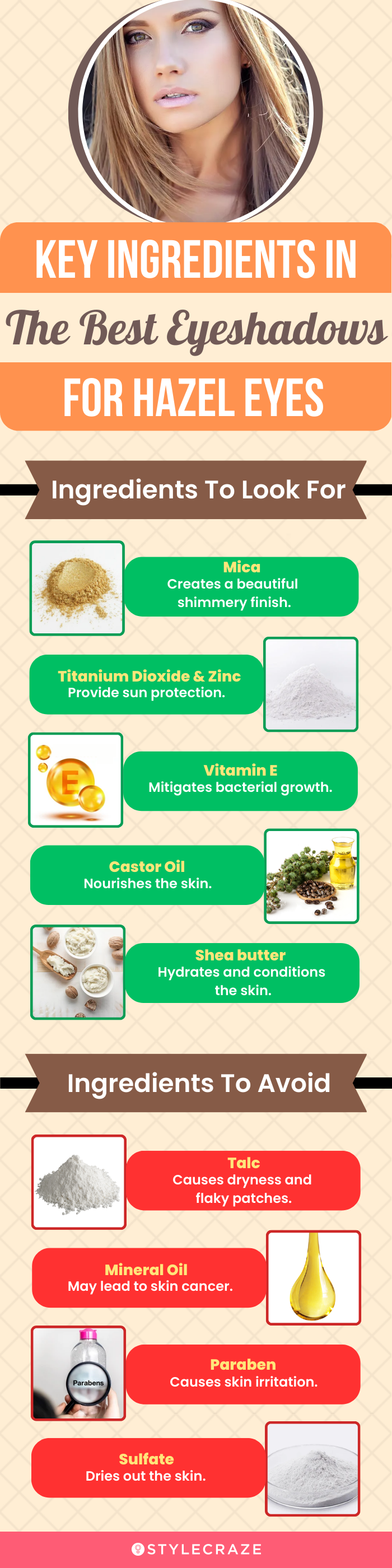 Key Ingredients In The Best Eyeshadows For Hazel Eyes (infographic)