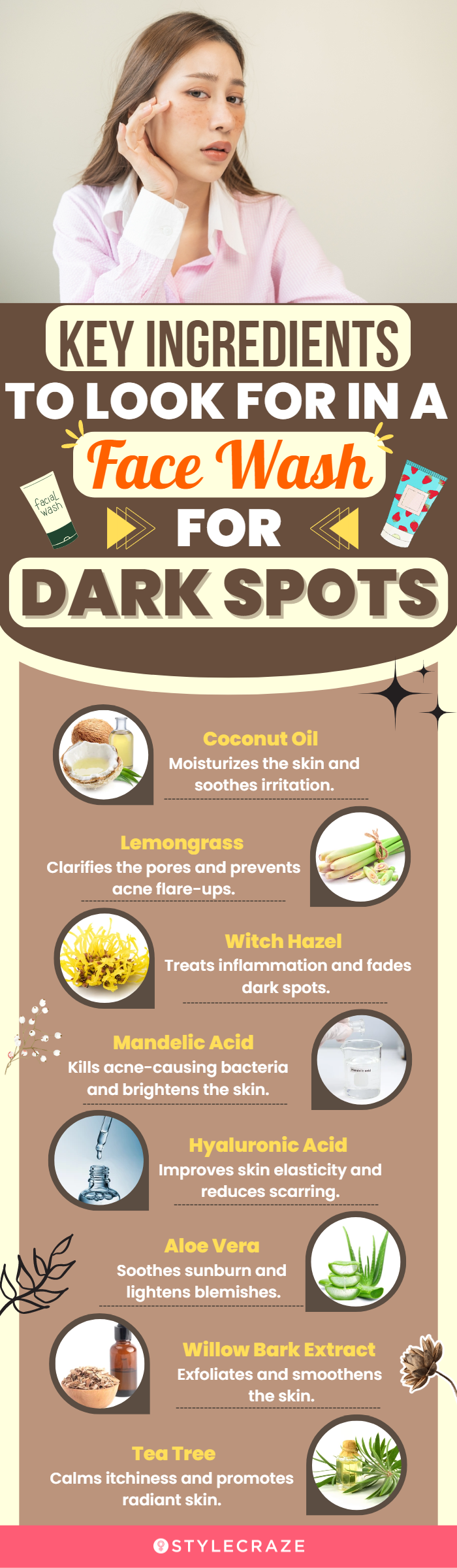 Key Ingredients To Look For In A Face Wash For Dark Spots (infographic)