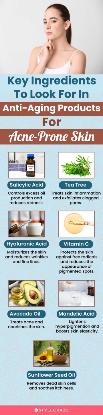 Ingredients To Look For In Anti-Aging Products For Acne-Prone Skin (infographic)