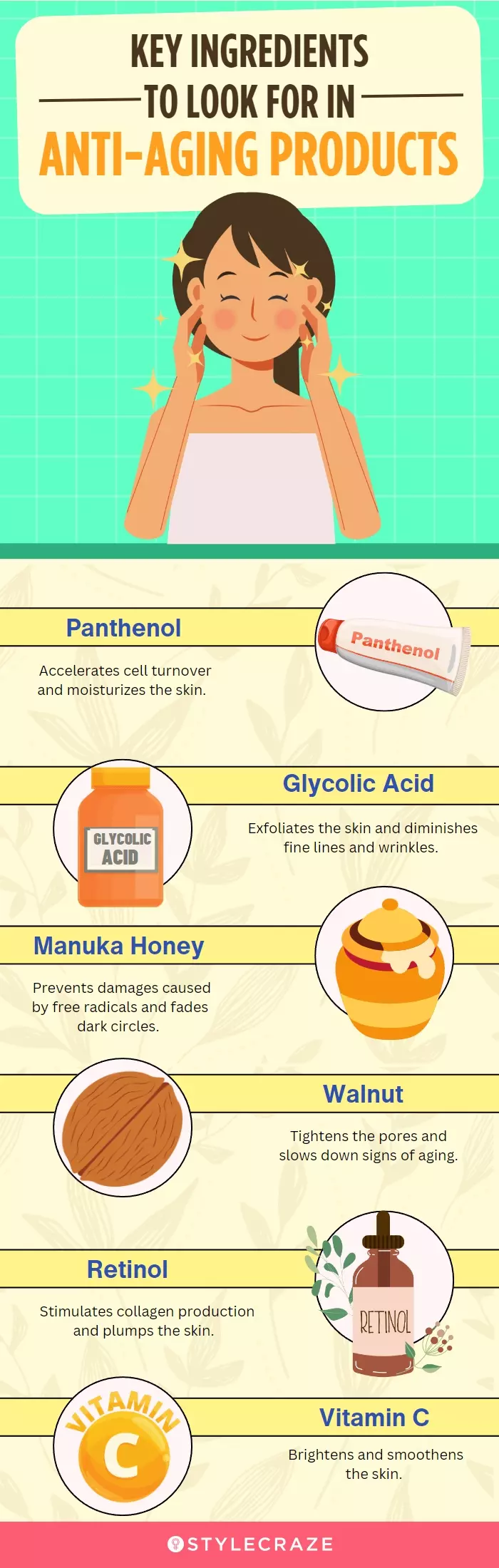Key Ingredients To Look For In Anti-Aging Products (infographic)