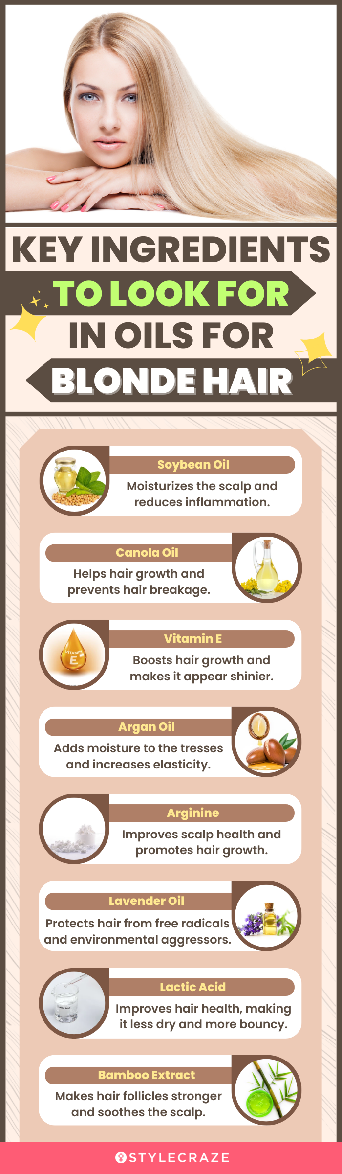 Key Ingredients To Look For In Oils For Blonde Hair (infographic)