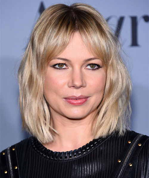 Michelle Williams' round-faced celebrity hairstyle