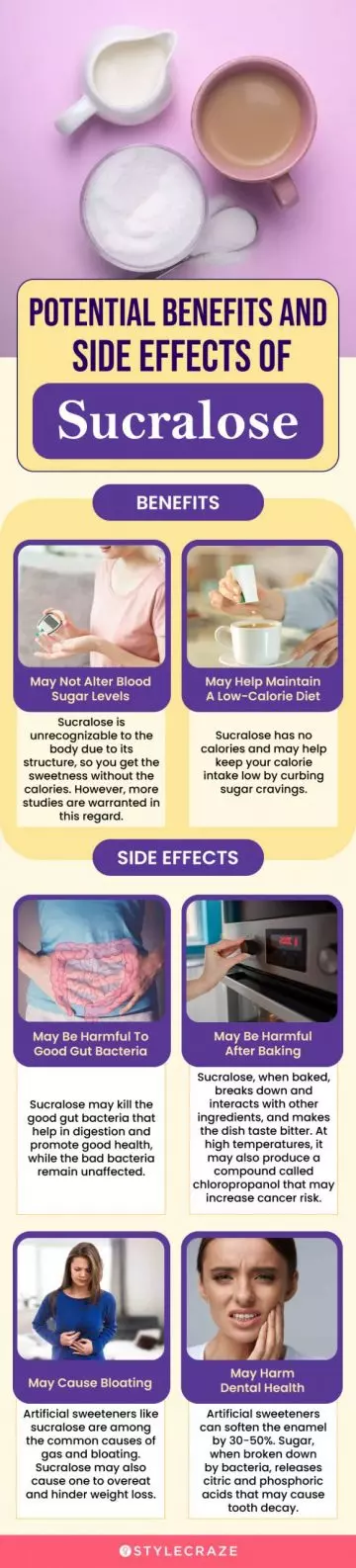 potential benefits and side effects of sucralose (infographic)