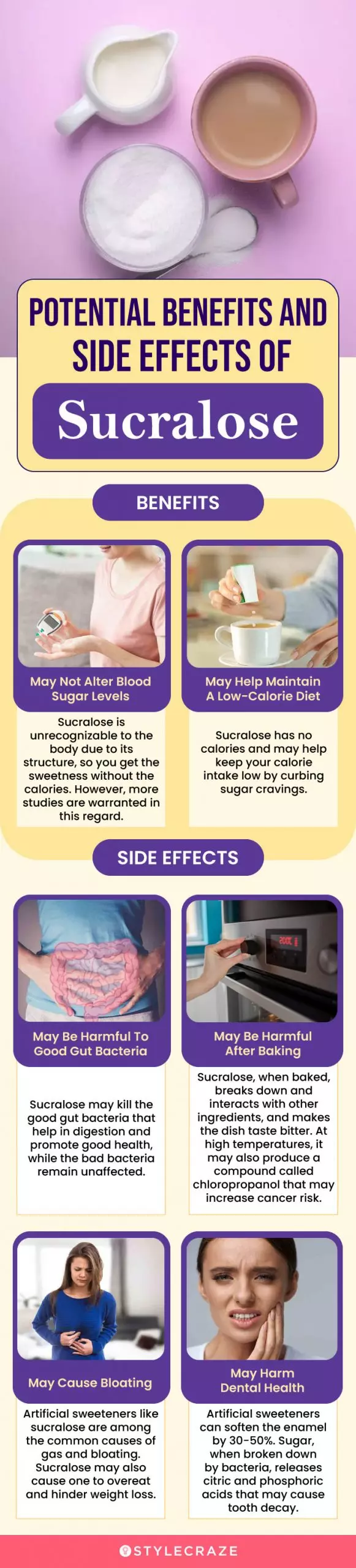 potential benefits and side effects of sucralose (infographic)