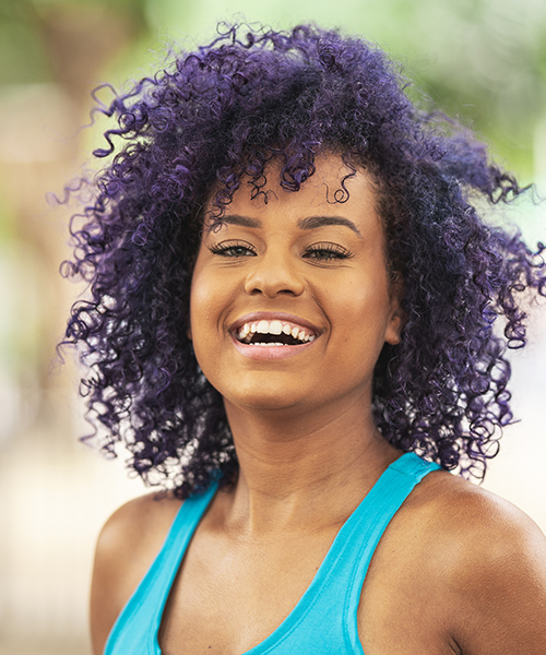 Purple hair color for black women