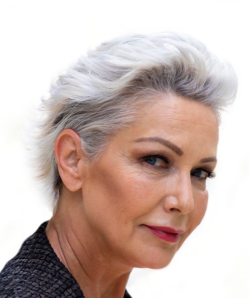Silver fox pixie hairstyle