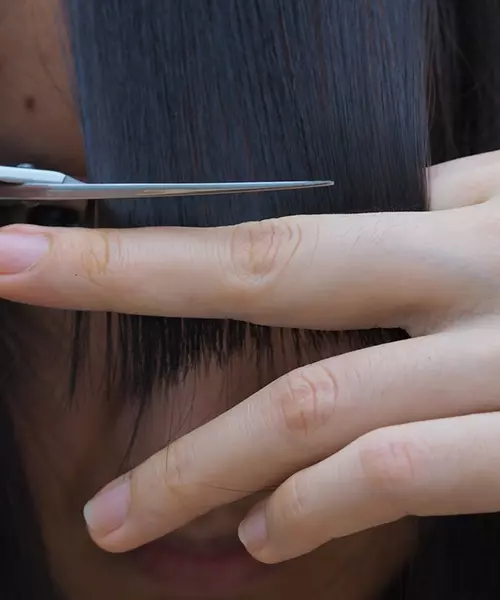 Step 7 to get side-swept bangs