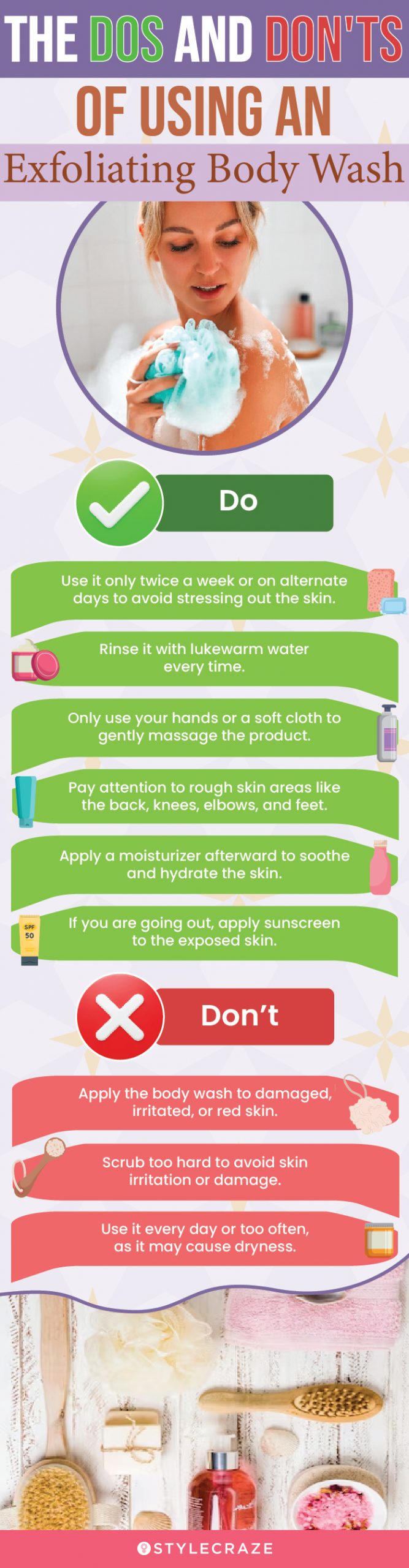 Do's And Don'ts Of Using An Exfoliating Body Wash (infographic)