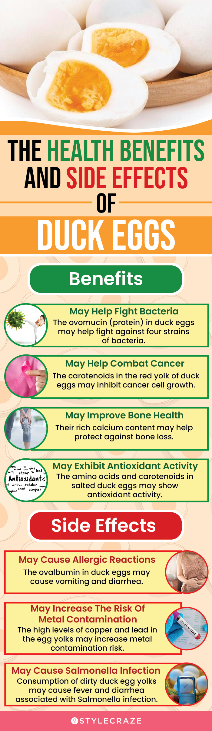 the health benefits and side effects of duck eggs (infographic)