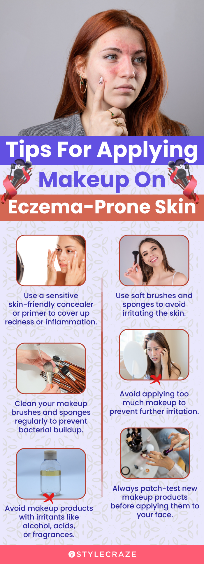 Tips For Applying Makeup On Eczema-Prone Skin (infographic)