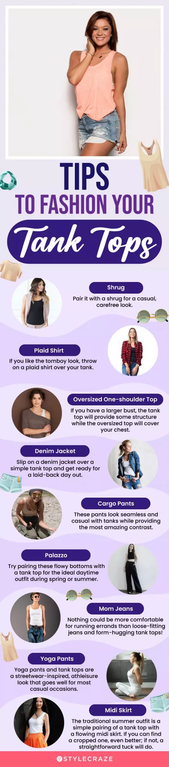 Best Clothing Items To Pair With A Tank Top (infographic)