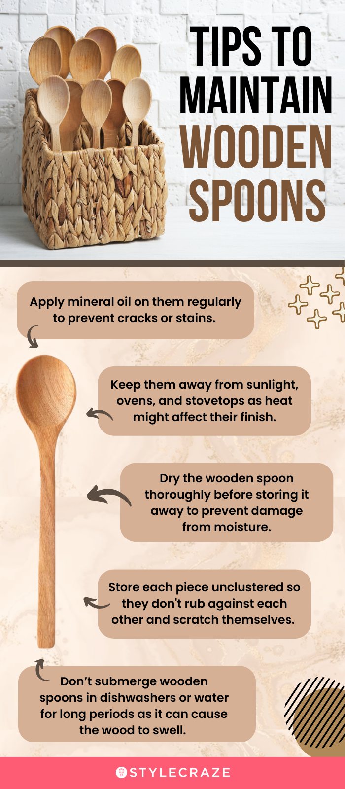 Tips To Maintain Wooden Spoons (infographic)