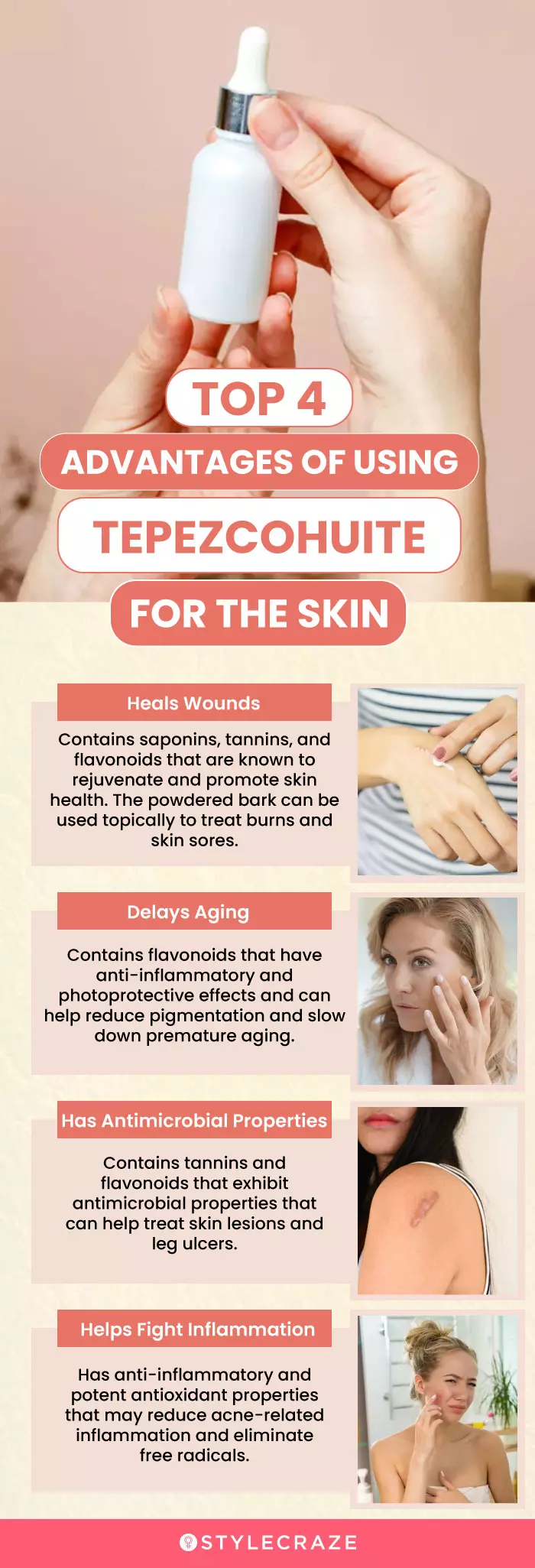 top 4 advantages of using tepezcohuite for skin (infographic)