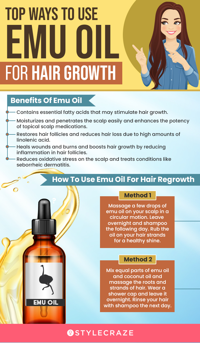 top ways to use emu oil for hair growth (infographic)