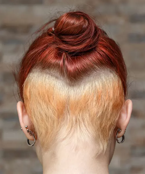 Top knot with triangles undercut