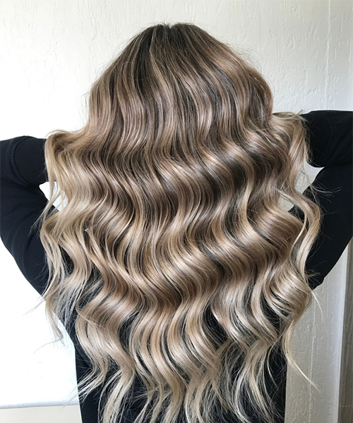 Warm-toned ash brown hair color