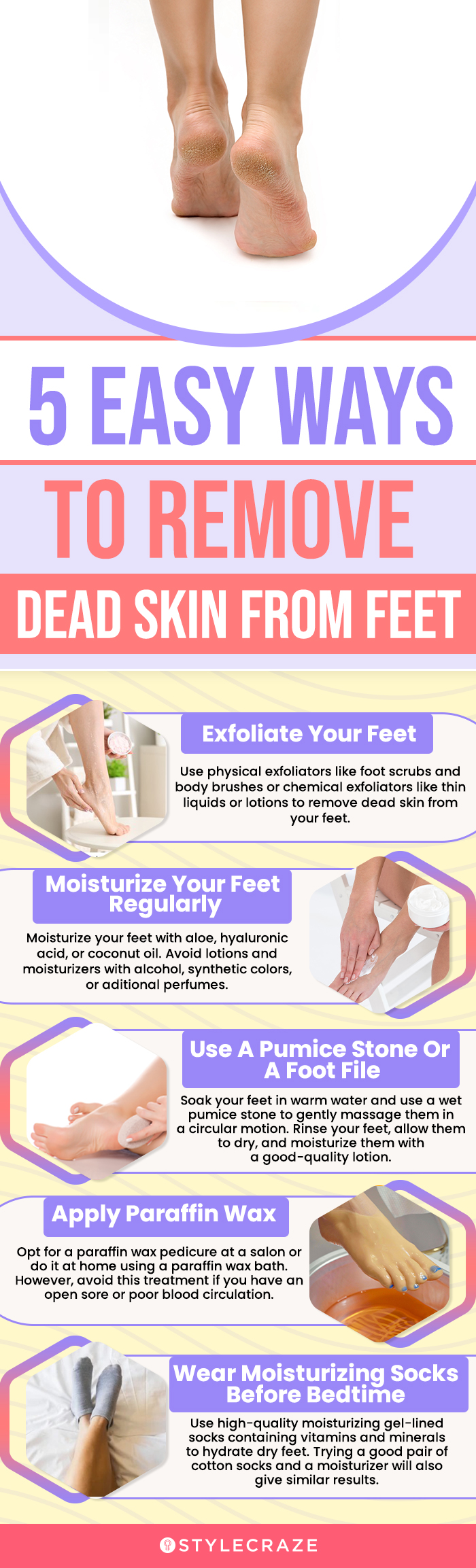 5 easy ways to remove dead skin from feet (infographic)
