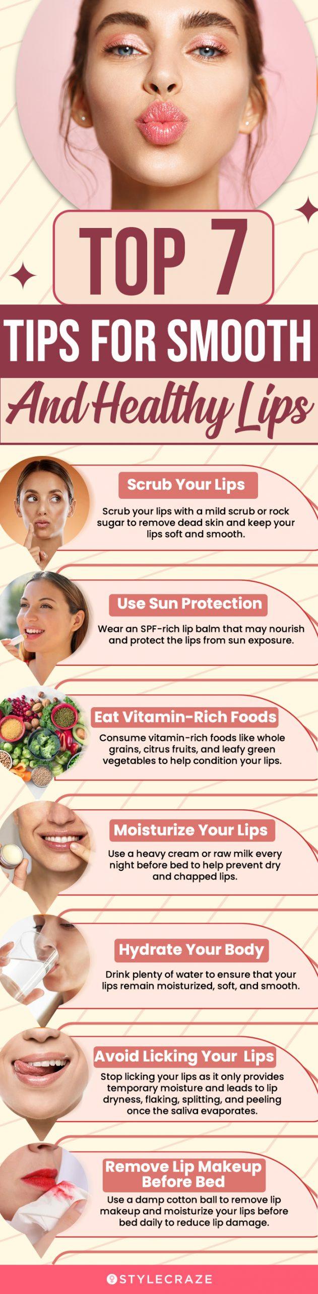 top 7 tips for smooth and healthy lips (infographic)