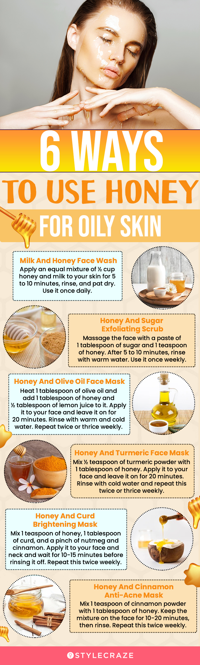 6 ways to use honey for oily skin (infographic)