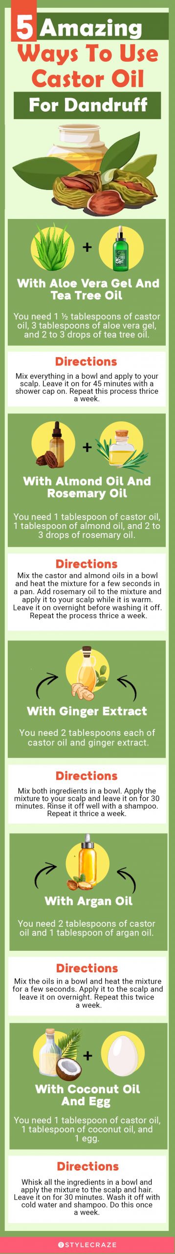 5 amazing ways to use castor oil for dandruff (infographic) 