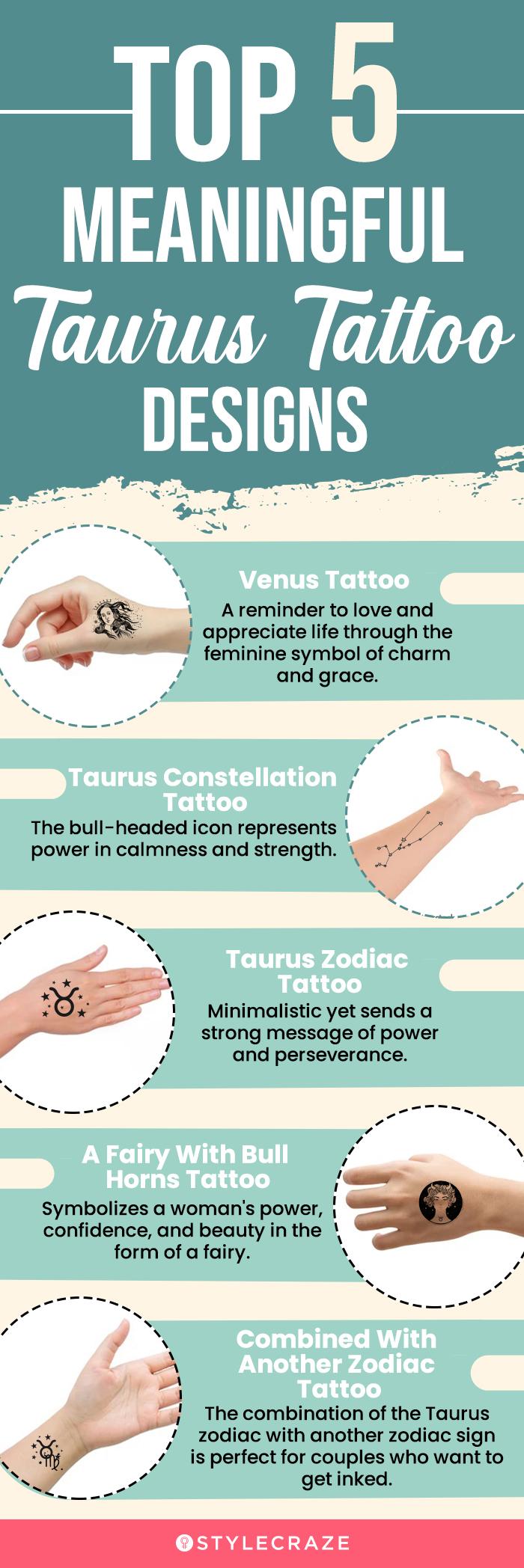 top 5 meaningful taurus tattoo designs (infographic)