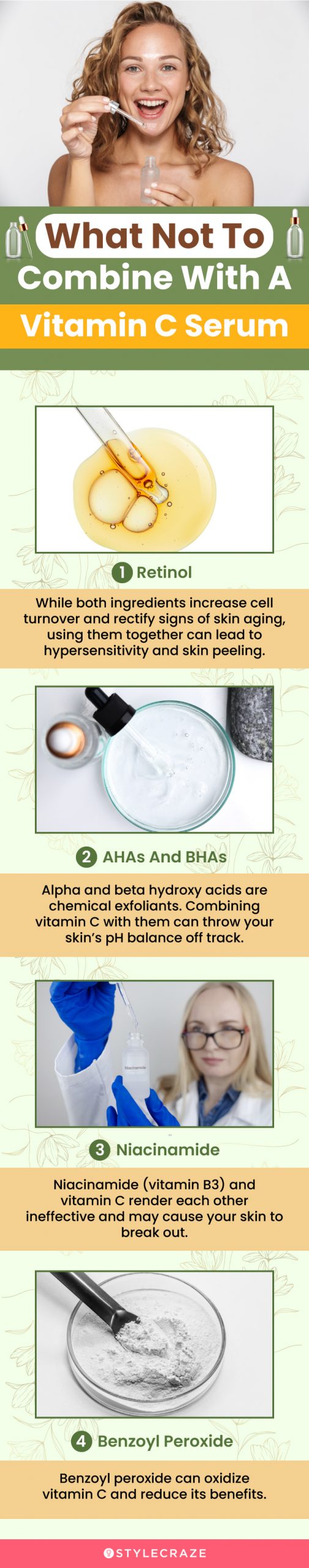 What Not To Combine With A Vitamin C Serum (infographic)