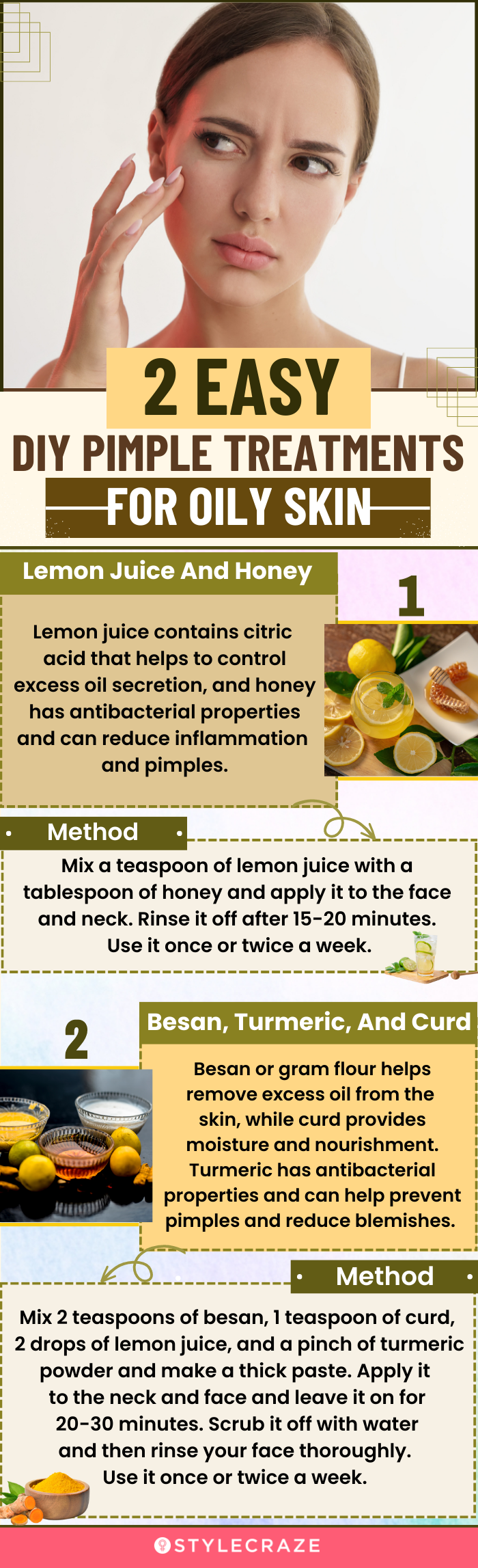 2 easy diy pimple treatments for oily skin (infographic)