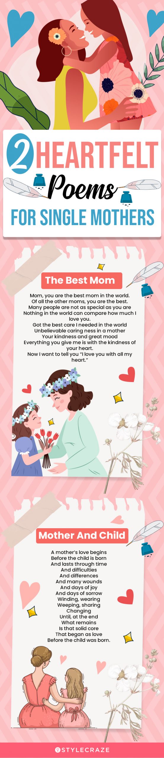 2 heartfelt poems for single mothers (infographic)