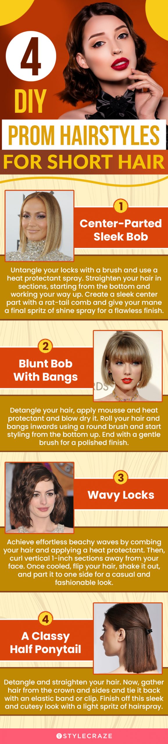 4 diy prom hairstyles for short hair (infographic)