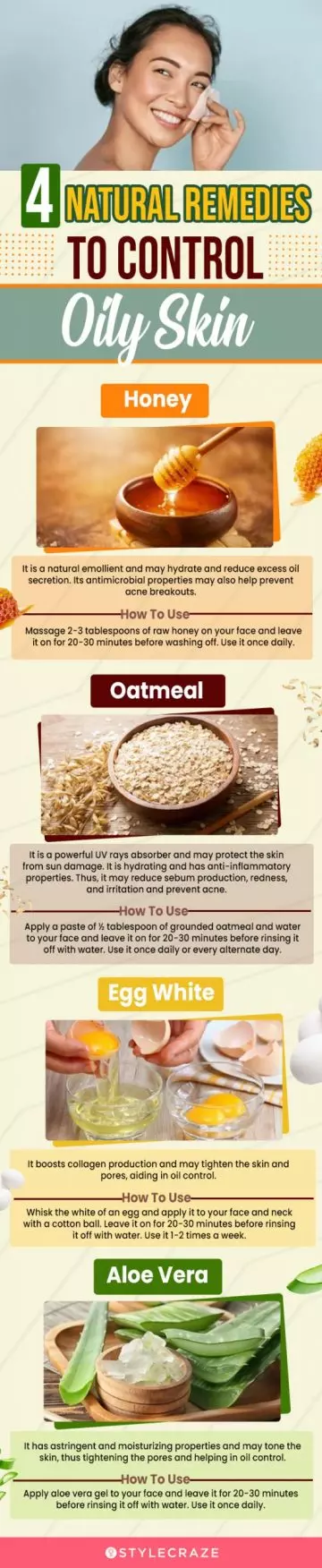 4 natural remedies to control oily skin(infographic)