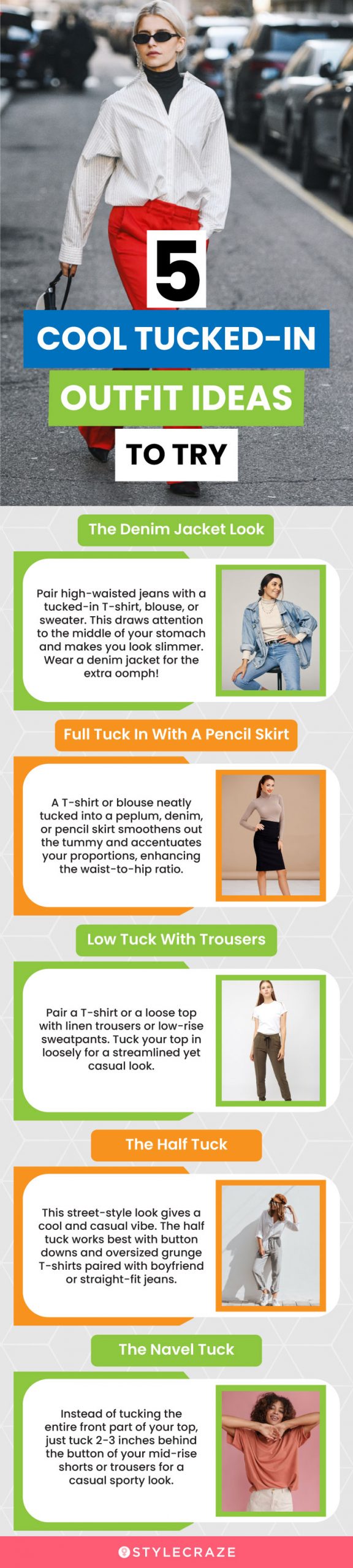 5 cool tucked in outfit ideas to try (infographic)