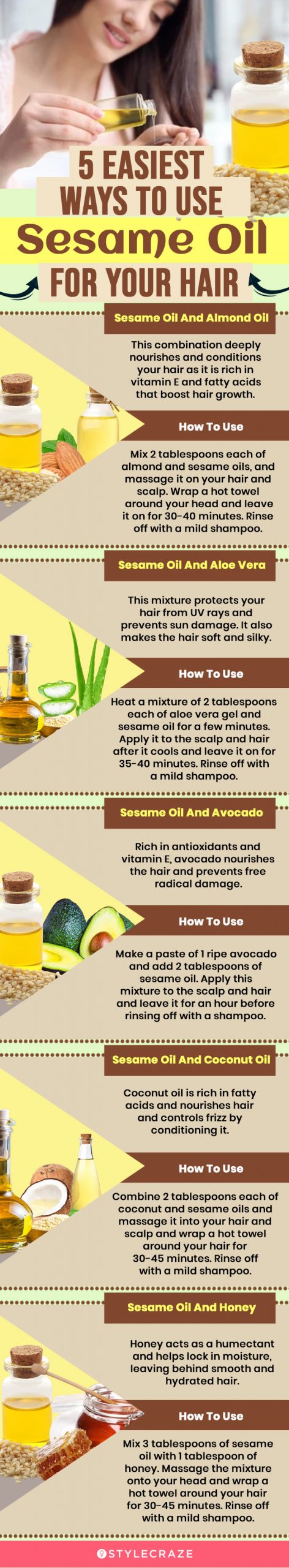 5 easiest ways to use sesame oil for hair (infographic)