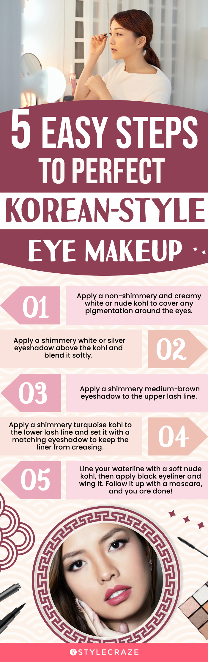 5 easy steps to perfect korean style eye makeup (infographic)