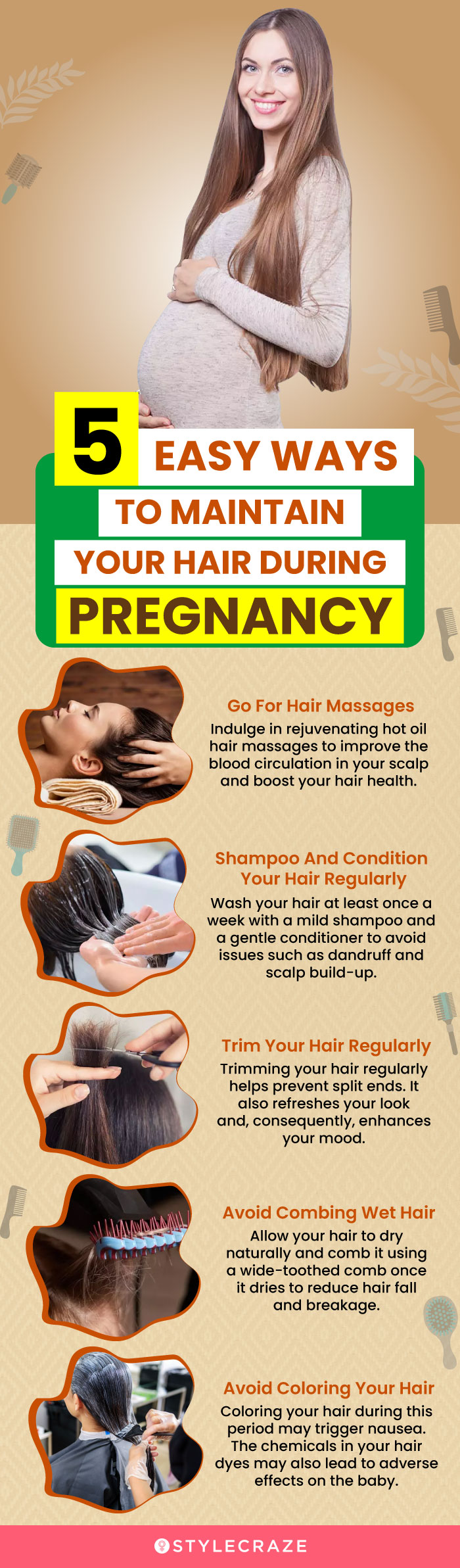 5 easy ways to maintain your hair during pregnancy (infographic)