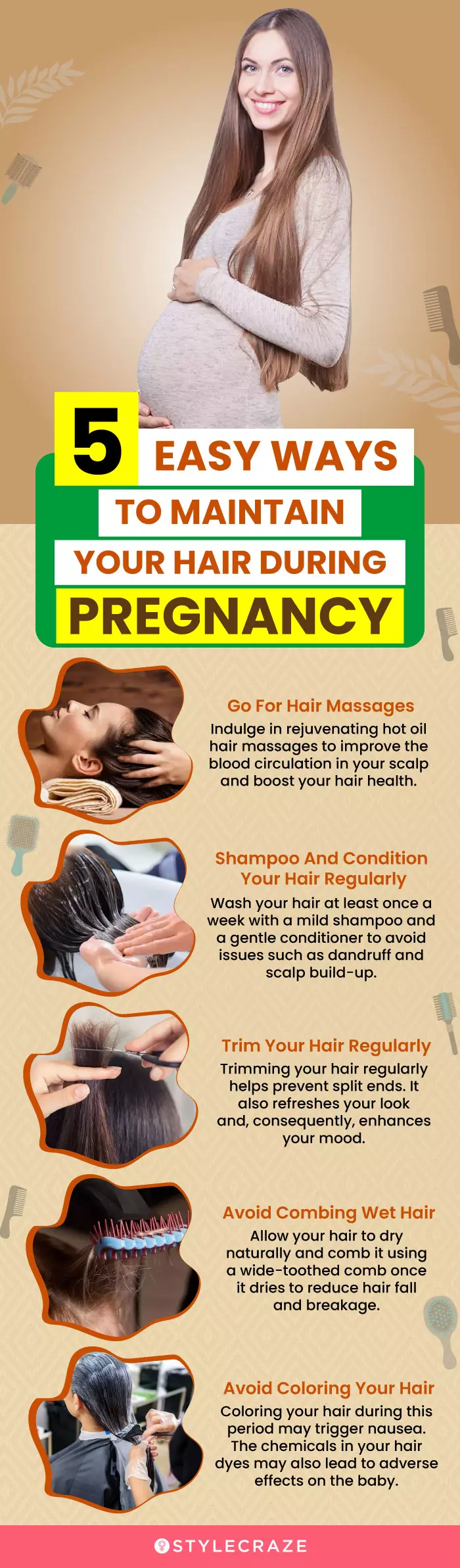 5 easy ways to maintain your hair during pregnancy (infographic)